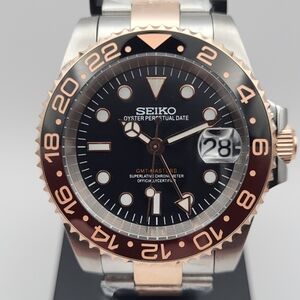 New 40mm SeikoMod GMT Automatic Watch "Root Beer"